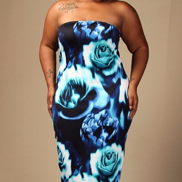 womens blue floral dress
